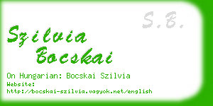 szilvia bocskai business card